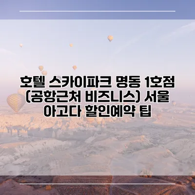 호텔 스카이파크 명동 1호점 (공항근처 비즈니스) 서울 아고다 할인예약 팁