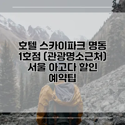 호텔 스카이파크 명동 1호점 (관광명소근처) 서울 아고다 할인 예약팁