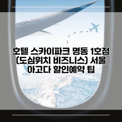 호텔 스카이파크 명동 1호점 (도심위치 비즈니스) 서울 아고다 할인예약 팁