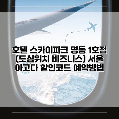 호텔 스카이파크 명동 1호점 (도심위치 비즈니스) 서울 아고다 할인코드 예약방법