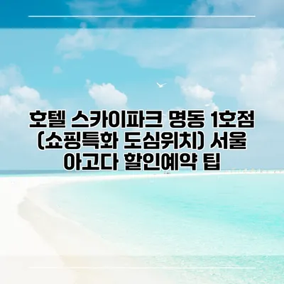 호텔 스카이파크 명동 1호점 (쇼핑특화 도심위치) 서울 아고다 할인예약 팁