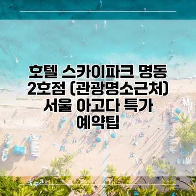 호텔 스카이파크 명동 2호점 (관광명소근처) 서울 아고다 특가 예약팁