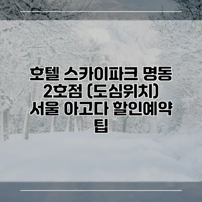 호텔 스카이파크 명동 2호점 (도심위치) 서울 아고다 할인예약 팁