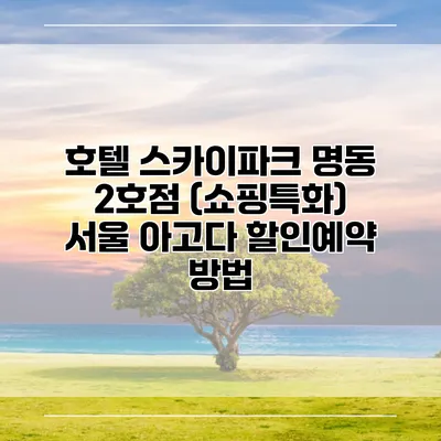 호텔 스카이파크 명동 2호점 (쇼핑특화) 서울 아고다 할인예약 방법