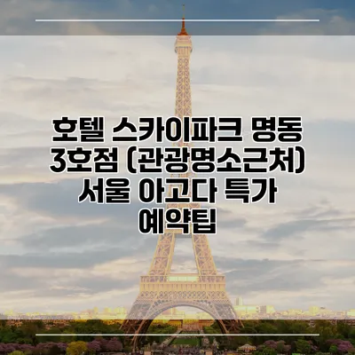 호텔 스카이파크 명동 3호점 (관광명소근처) 서울 아고다 특가 예약팁