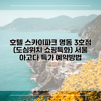 호텔 스카이파크 명동 3호점 (도심위치 쇼핑특화) 서울 아고다 특가 예약방법