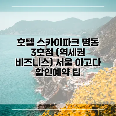 호텔 스카이파크 명동 3호점 (역세권 비즈니스) 서울 아고다 할인예약 팁