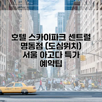 호텔 스카이파크 센트럴 명동점 (도심위치) 서울 아고다 특가 예약팁