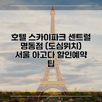 호텔 스카이파크 센트럴 명동점 (도심위치) 서울 아고다 할인예약 팁