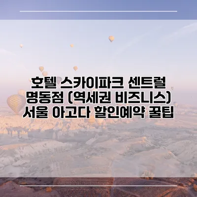 호텔 스카이파크 센트럴 명동점 (역세권 비즈니스) 서울 아고다 할인예약 꿀팁
